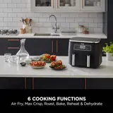 12L Dual Zone Digital Air Fryer with 2 Drawers – 6-in-1, Oil-Free Cooking, Air Fry, Max Crisp, Roast, Bake, Reheat & Dehydrate – Black — thumbnail 3