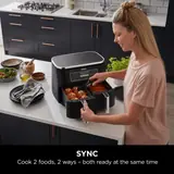 12L Dual Zone Digital Air Fryer with 2 Drawers – 6-in-1, Oil-Free Cooking, Air Fry, Max Crisp, Roast, Bake, Reheat & Dehydrate – Black — thumbnail 6